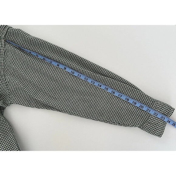 Vintage J Crew Oarsman Flannel Shirt Mens Size L Houndstooth Green 90s Outdoor - Picture 9 of 10